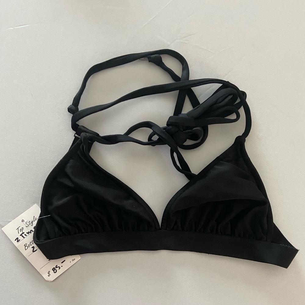 Black Strappy Bikini Top